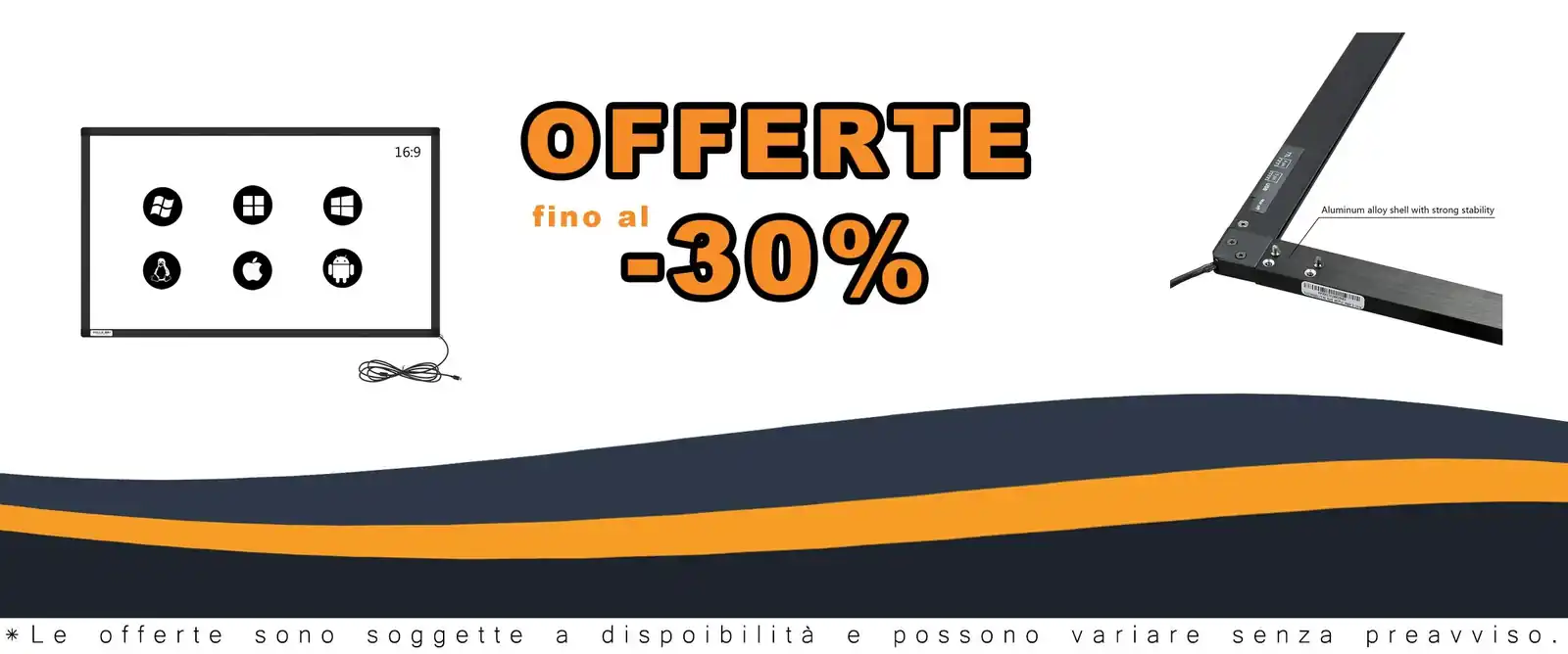 Schermo interattivo 50 pollici con tocco infrarossi