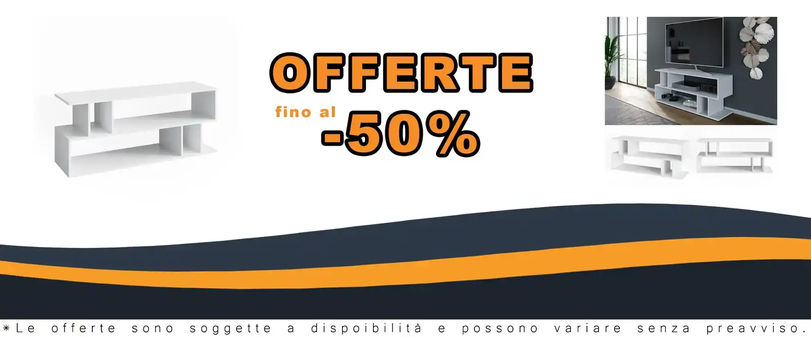 Cassa TV bianca Vicco Karel 120x51 cm