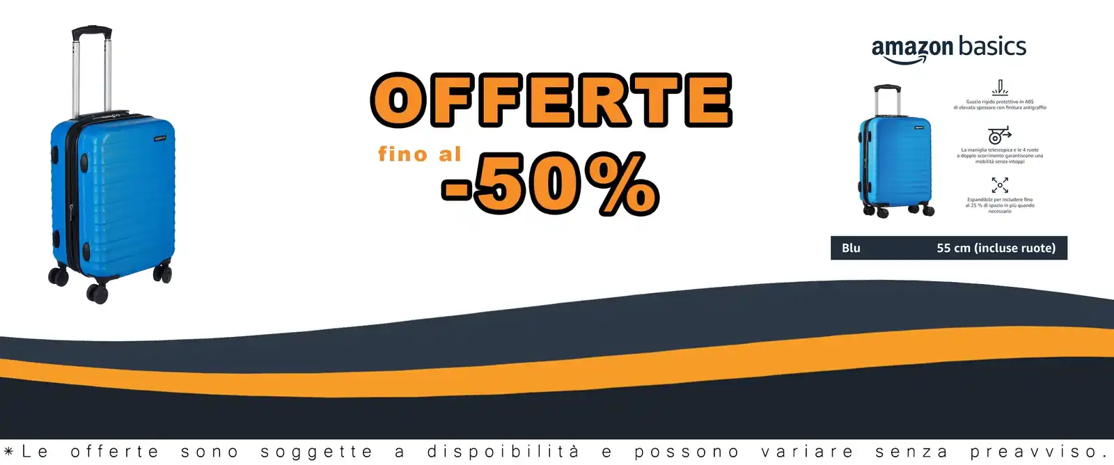 Valigia spinnaker 4 ruote girevoli blu